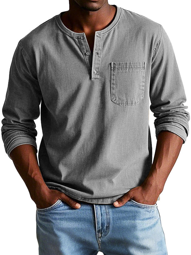 Lucas | Casual Henley Langærmet Skjorte