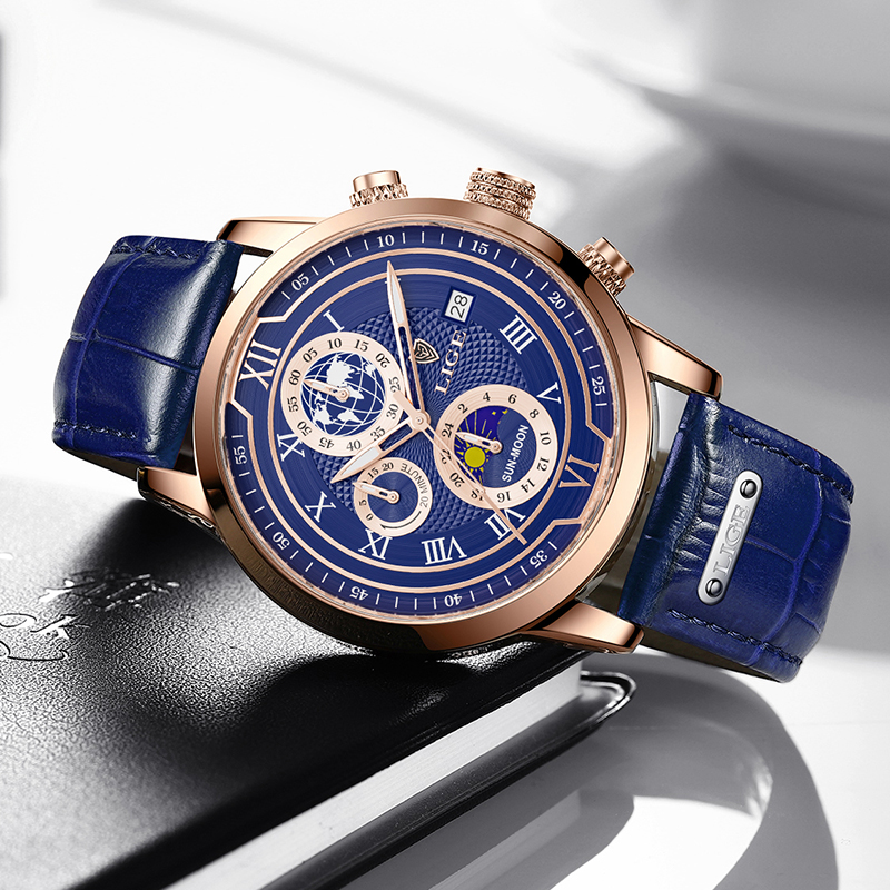 Oliver™ | Chronografur med premium læderrem
