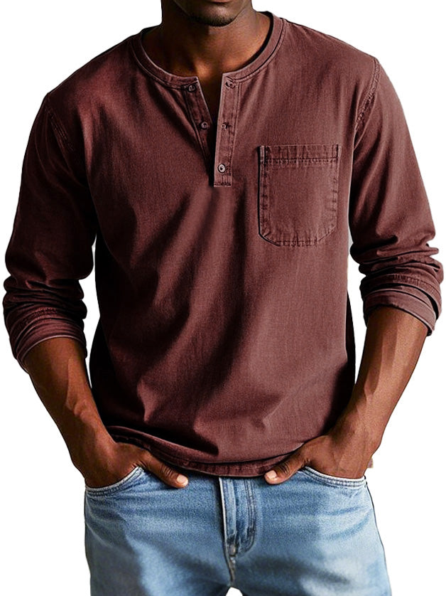Lucas | Casual Henley Langærmet Skjorte