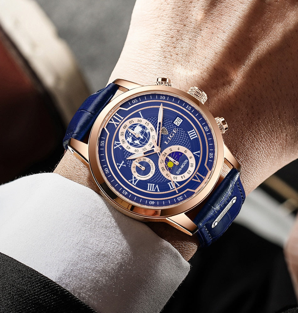 Oliver™ | Chronografur med premium læderrem