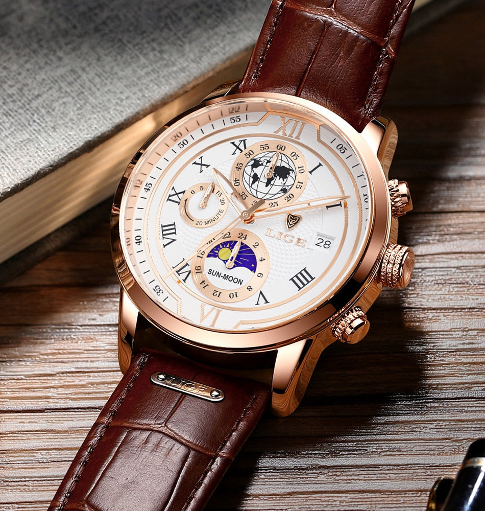 Oliver™ | Chronografur med premium læderrem
