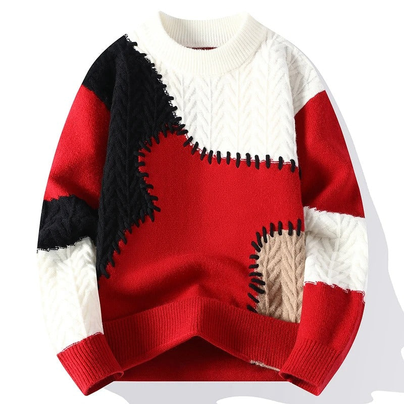 Lizette | Hyggelig Patchwork Striktrøje
