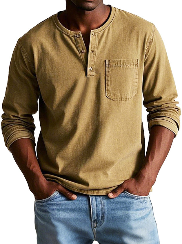 Lucas | Casual Henley Langærmet Skjorte