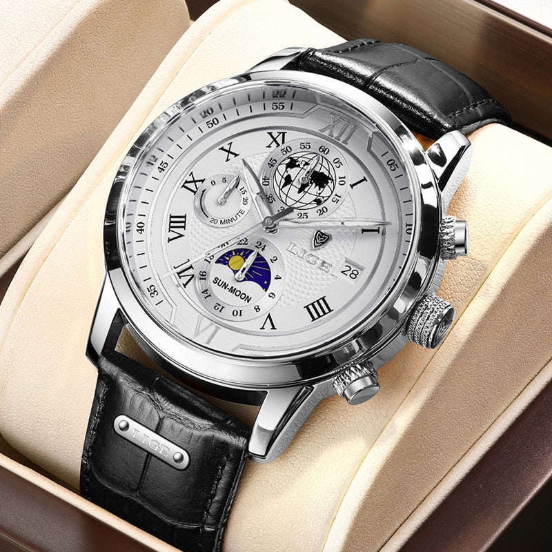 Oliver™ | Chronografur med premium læderrem