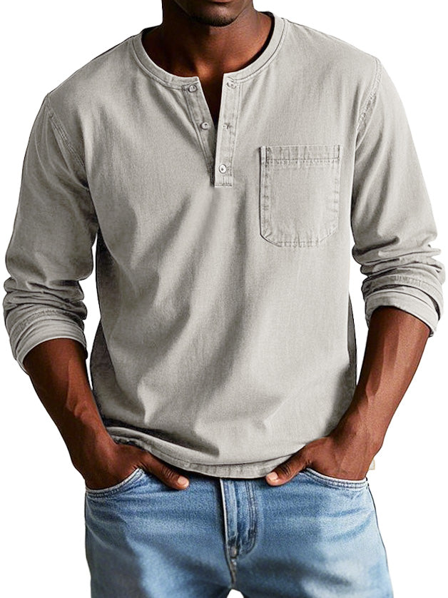Lucas | Casual Henley Langærmet Skjorte