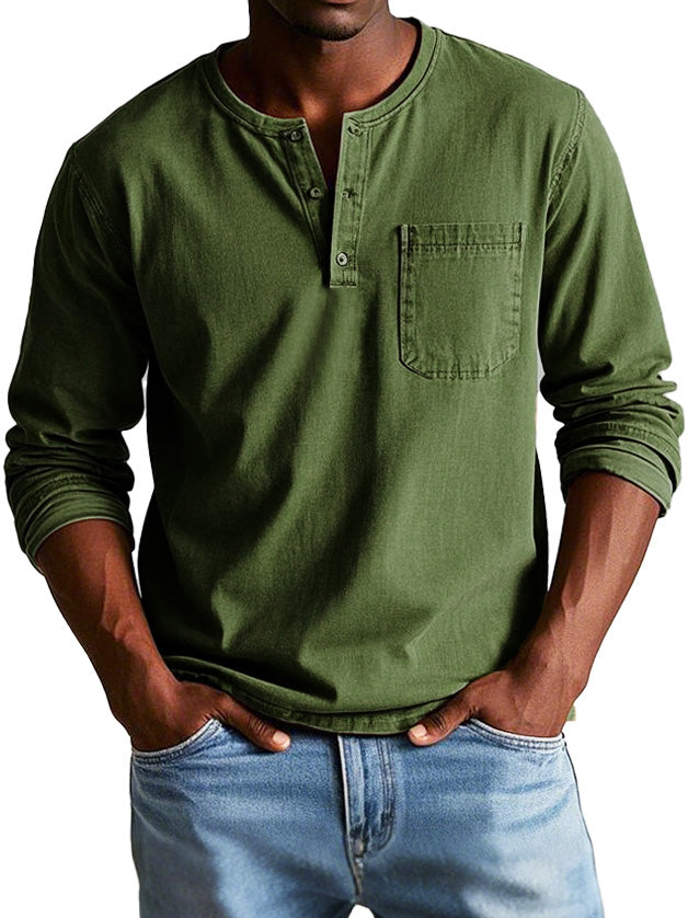Lucas | Casual Henley Langærmet Skjorte