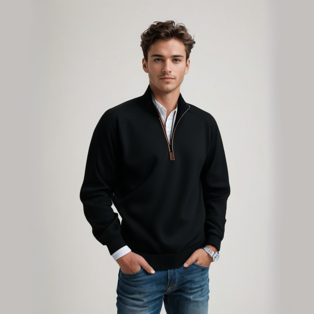Patrick | Premium Kvalitets Sweater med Kvart Lynlås