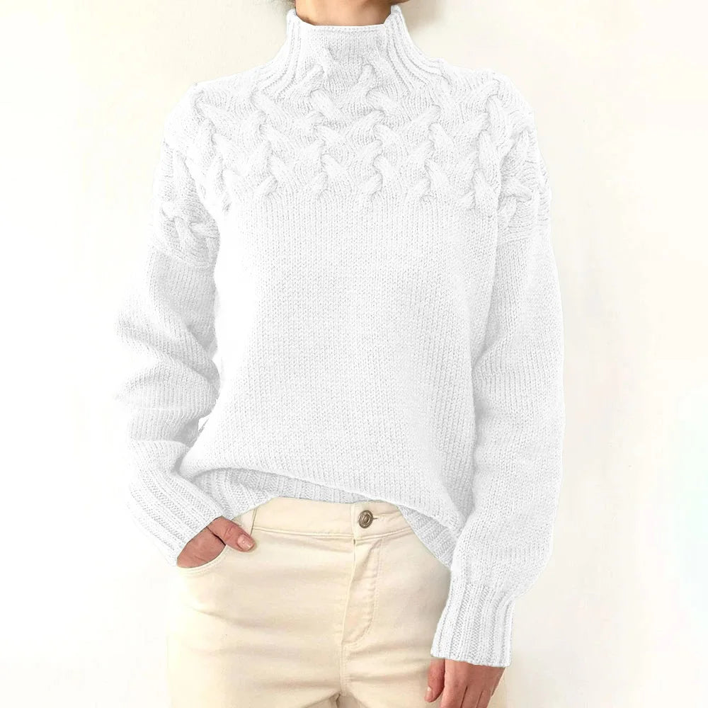 Lilith | Hyggelig Kabelstrikket Rullekravesweater