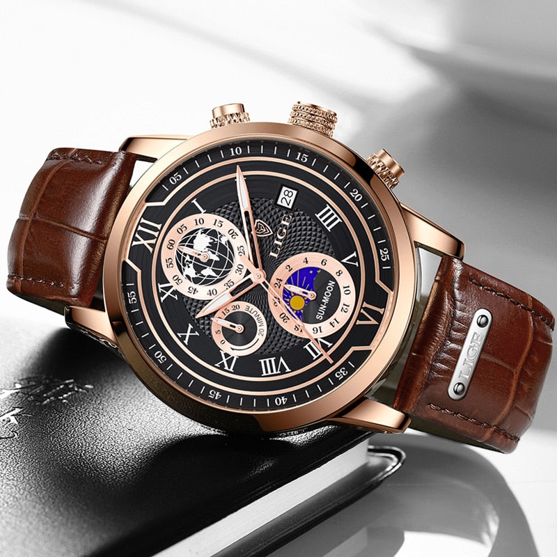 Oliver™ | Chronografur med premium læderrem