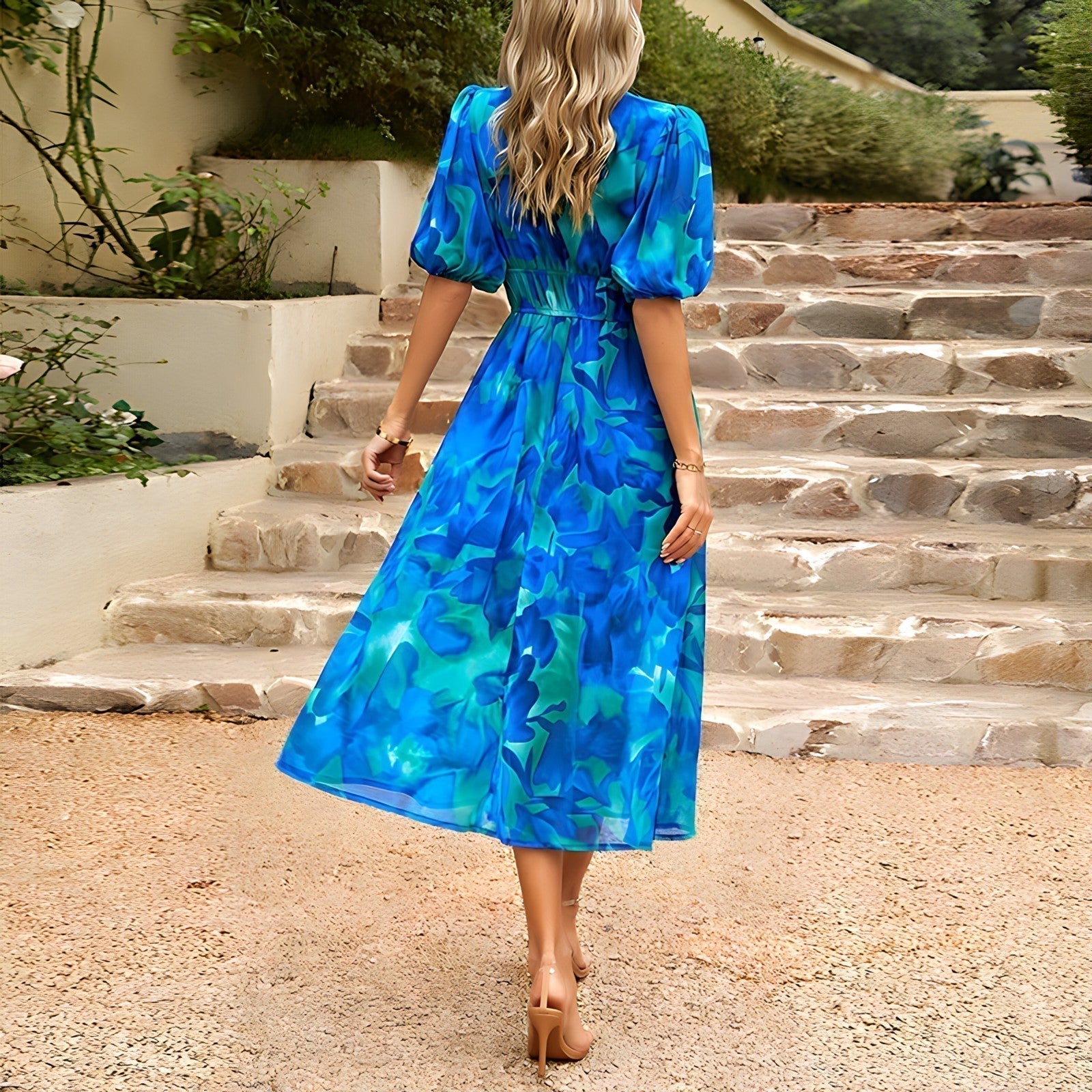 Liselotte – Maxikjole med blomsterprint