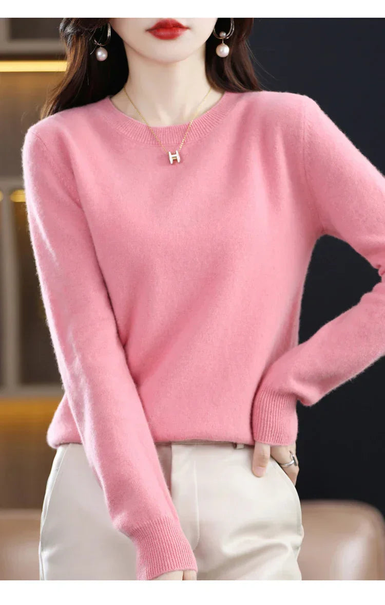 Gitte™ | Stilfuld Blød Lyserød Sweater
