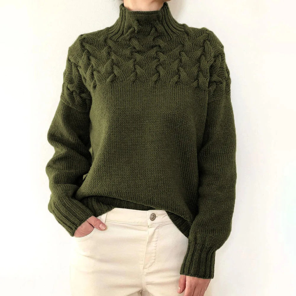 Lilith | Hyggelig Kabelstrikket Rullekravesweater