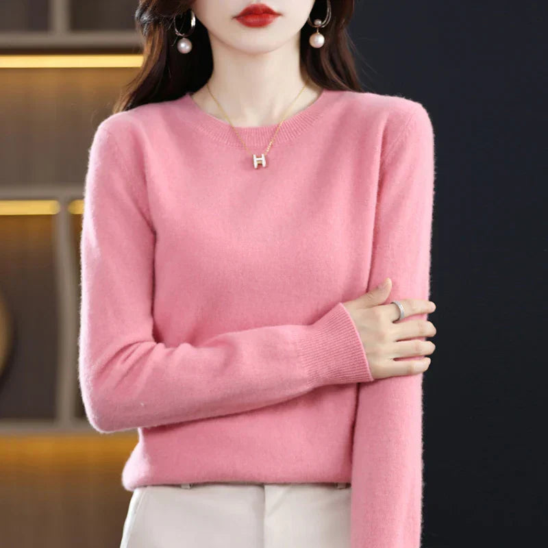 Gitte™ | Stilfuld Blød Lyserød Sweater