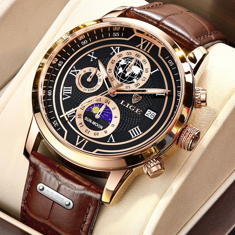 Oliver™ | Chronografur med premium læderrem