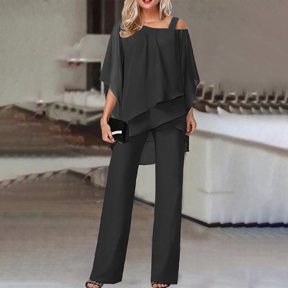 Serafina | Stilfuldt Off-Shoulder Tunika Buksesæt