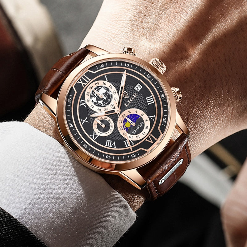 Oliver™ | Chronografur med premium læderrem
