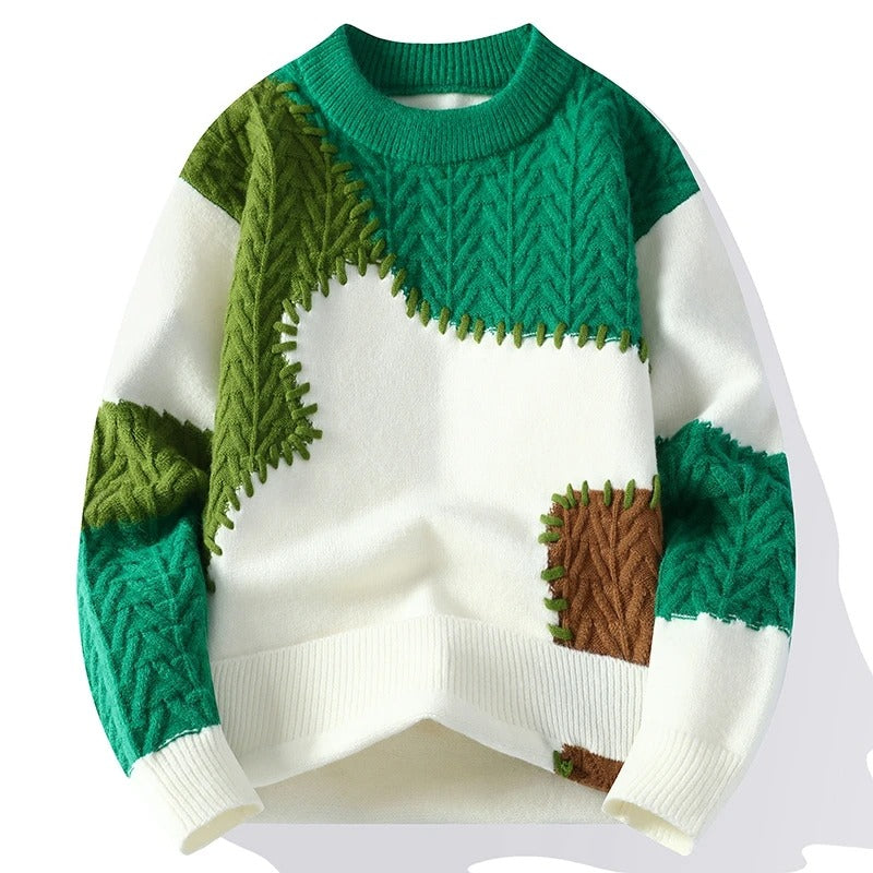 Lizette | Hyggelig Patchwork Striktrøje