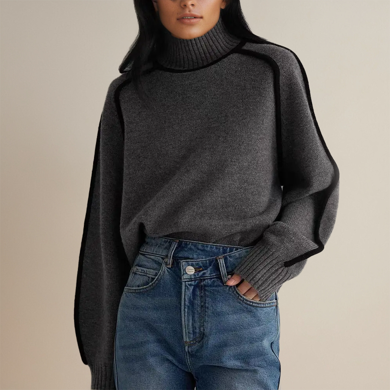 Lina™ - Rullekravesweater