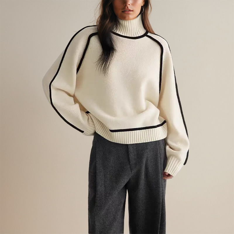Lina™ - Rullekravesweater