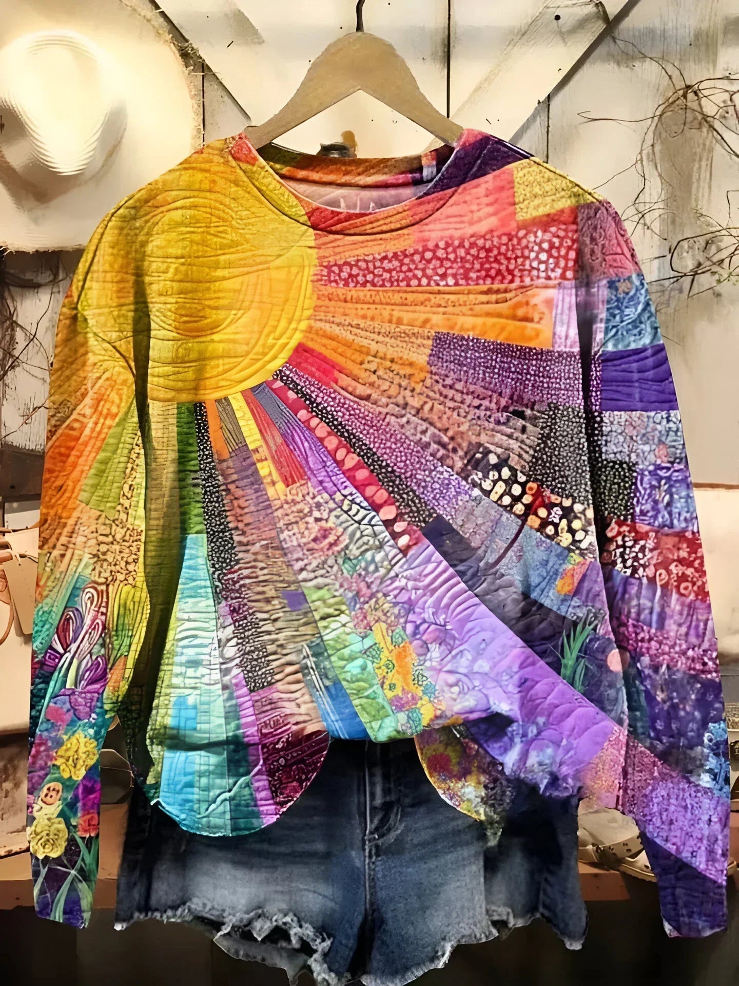 Magda | Strålende Patchwork Sweater