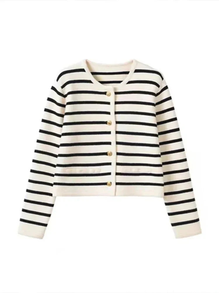 Juliane | Stilfuld Stribet Strikket Cardigan