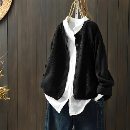 Heidi™ | Knaplukket Strikcardigan
