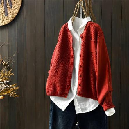 Heidi™ | Knaplukket Strikcardigan