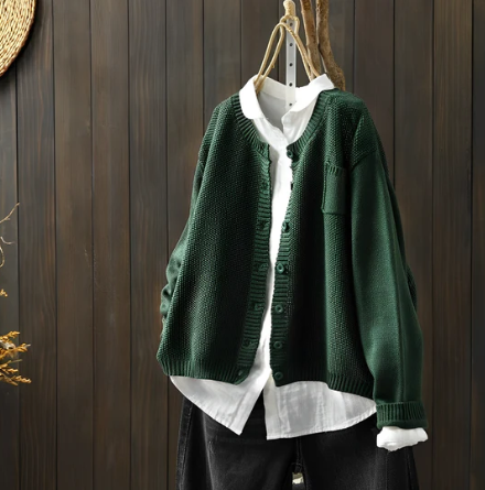 Heidi™ | Knaplukket Strikcardigan