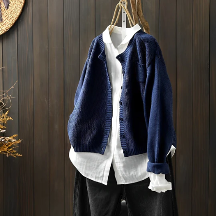 Heidi™ | Knaplukket Strikcardigan